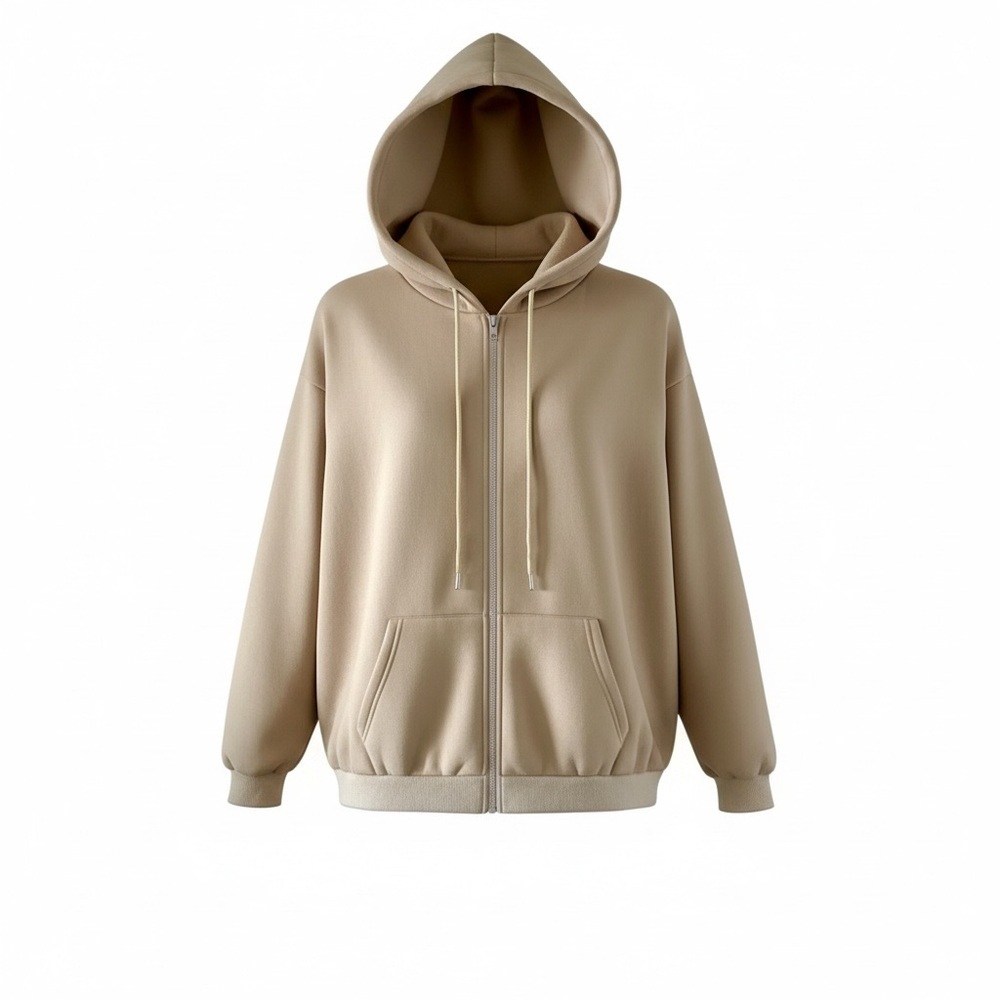 SHEIN Women's Tan Hoodie Jacket Size M